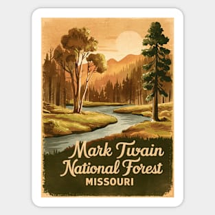 Mark Twain National Forest Vintage Travel Poster Sticker